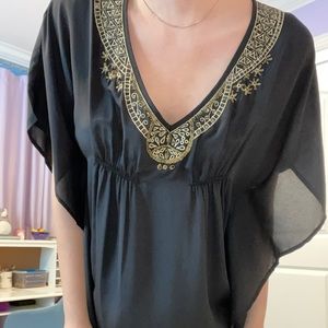 Ella Moss Black and Gold Blouse